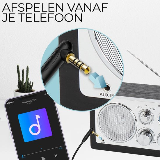 Denver Radio FM portable - Rétro - Alimentation par piles ou secteur - Radio de cuisine - AM - FM - TR63 - Noir
