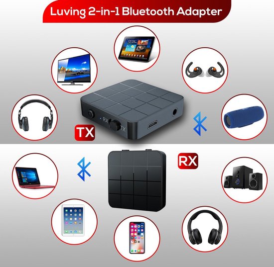 Luving™ - Emetteur et récepteur Bluetooth - Emetteur Bluetooth - Récepteur Bluetooth - Récepteur audio - Appels mains libres