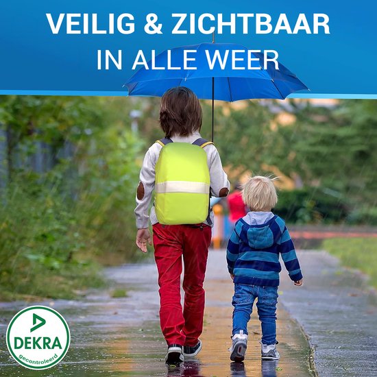 NEXTCOVER® Universal Backpack Rain Cover [AquaShield] - Housse de pluie pour sac à dos imperméable pour une protection supplémentaire du sac à dos imperméable - Housse de pluie pour sac à dos réfléchissante - Vert néon