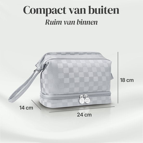 Skycases Travel Essentials - Trousse de toilette et de maquillage - Imperméable et compacte - Convient pour le voyage et l'usage quotidien - Unisexe - Argent