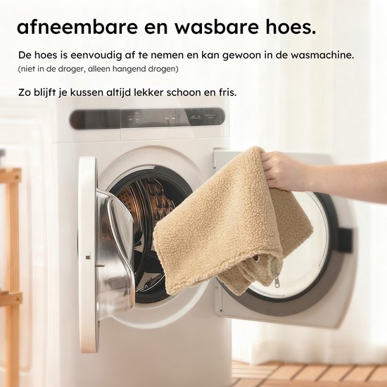 Coussin chauffant - 3 niveaux de chaleur - Coussin chauffant rechargeable - 10k mAh - Sans fil - Coussin chauffant - 40x40 cm - Teddy Beige - Saaf Comfort