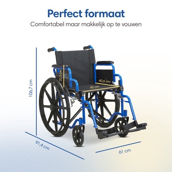 Fauteuil roulant Safelife - léger et pliable avec repose-pieds amovibles - accoudoirs pliables