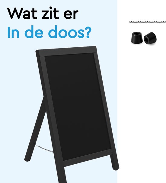 BRASQ Chalkboard Black - 55x 85 CM - Tableau noir - Enseigne publicitaire - Enseigne de trottoir - Simple face - pour l'intérieur et l'extérieur - Hospitality