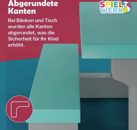 Spielwerk Jeu de jardin pour enfants - parasol inclus protection UV - Gris menthe