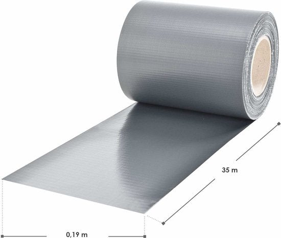 Bandes d'intimité en PVC - 3 pièces - 35 mètres - Gris - Clips de fixation inclus