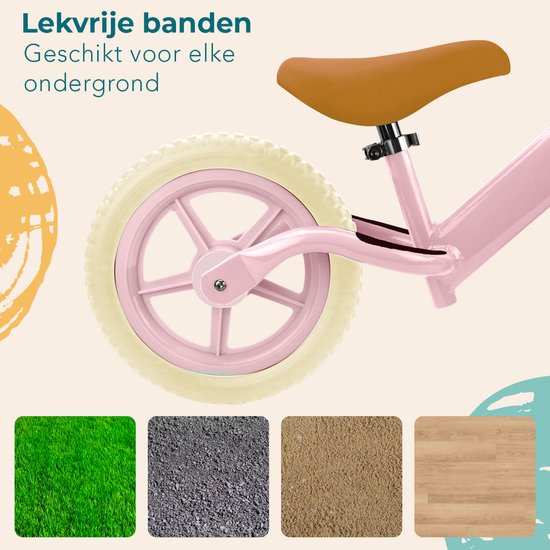 LifeGoods Vélo d'équilibre - 2-5 ans - Garçons et filles - Vélo d'équilibre - Rose
