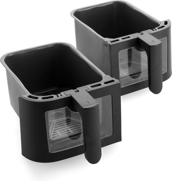 GreenPan - Double airfryer Bistro - 4L+4L - 9 programmes - Affichage digital Led - Arrêt automatique - noir - Sans PFAS