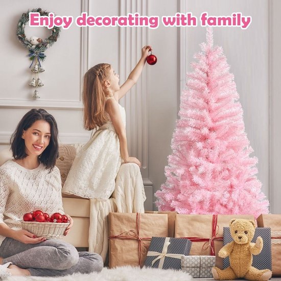 Coast 150 cm sapin de Noël rose avec paillettes colorées