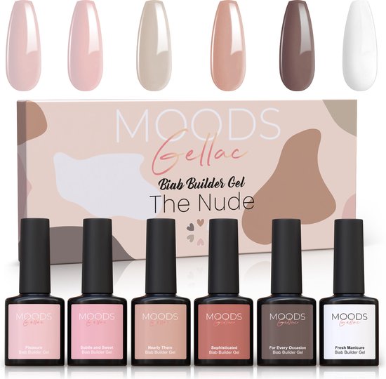 Moods Gellac BIAB - Builder in a Bottle - BIAB Nail Builder Gel - The Nude - HEMA & TPO Free