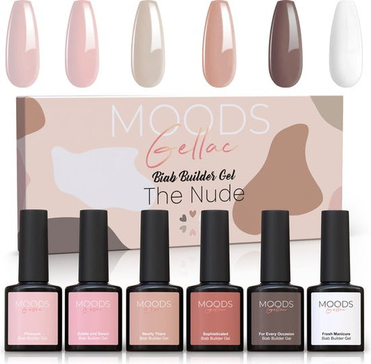 Moods Gellac BIAB - Builder in a Bottle - BIAB Nail Builder Gel - The Nude - HEMA & TPO Free