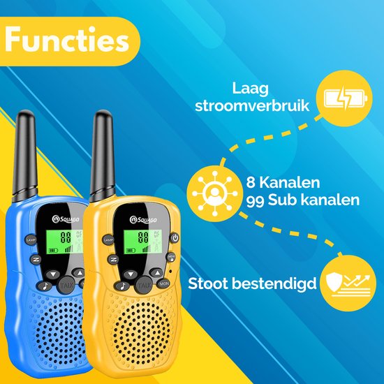 Squago Walkie talkie 2 pièces - Pour enfants et adultes - WalkieTalkie