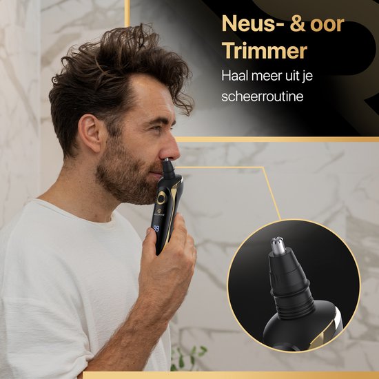 Wellshave 4 in 1 Shaver Elite - Rasoir pour hommes - avec tondeuse et pince à nez - Rasoir électrique - Rasage - Tondeuse à barbe