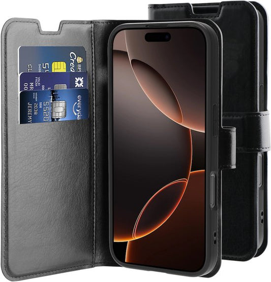 Behello Sleeve Bookcover iPhone 16 Pro Gel Black