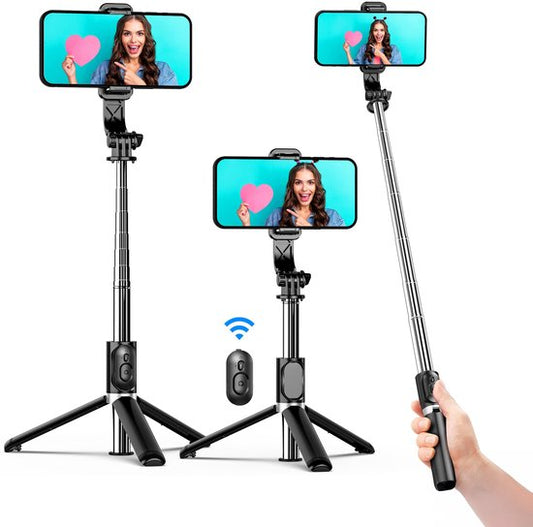 Bâton selfie - 3 en 1 - avec télécommande - Pour iPhone et Samsung - Trépied pour téléphone - Bluetooth - Smartphone - Luft