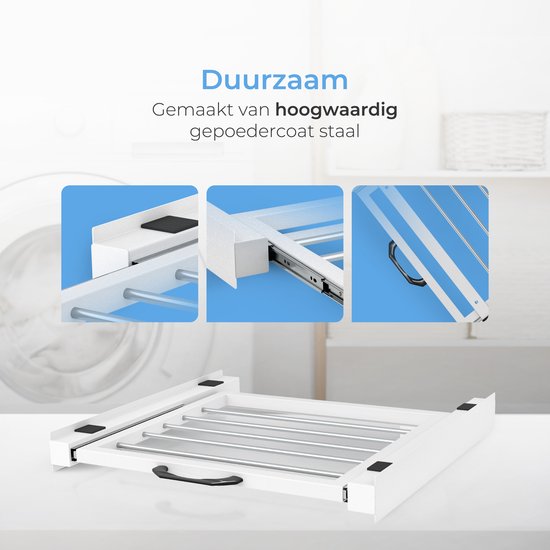 Skoov Spacer for Washer & Dryer - Stacking kit - With extendable shelf - Universal - Dryer - Furniture - incl. vibration amortisseurs and tension strap