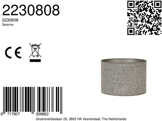 Light & Living Abat-jour cylindrique Saverna - Brun - Ø30x21cm - pour lampes de table, lampes suspendues