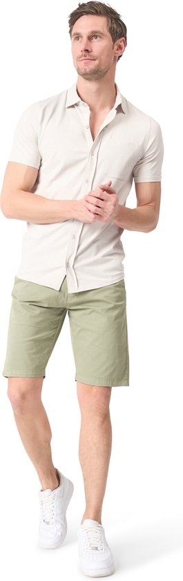 Mario Russo Chemise à manches courtes - Chemise homme - Polo homme - t shirt homme - 3XL - Stone Grey