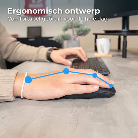 Nuvance Wireless Mouse - Bluetooth - Silent - Laptop & Gaming - Wireless - Computer Mouse - Left & Right Handed - Black