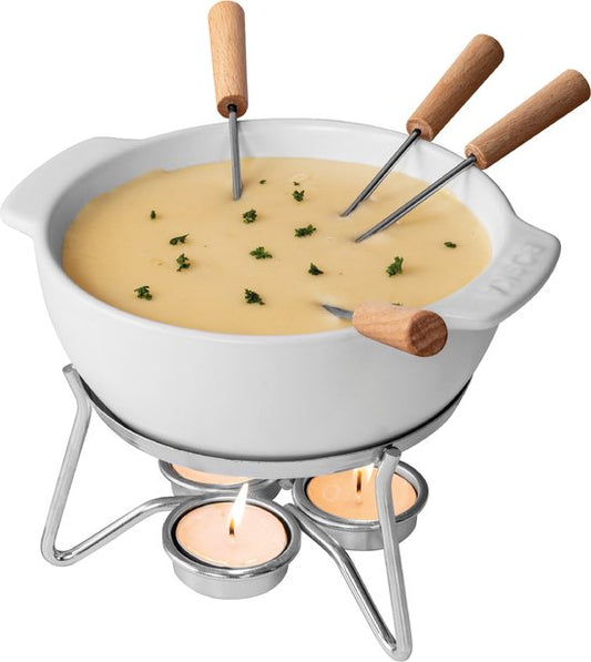 Boska Set à fondue au fromage Party - Résistant au micro-ondes - Céramique - Blanc - 750 ml