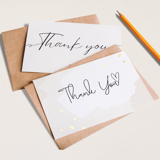 Systemyze 42x Cartes de remerciement avec enveloppe - Cartes de remerciement - Cartes de vœux - Format A6