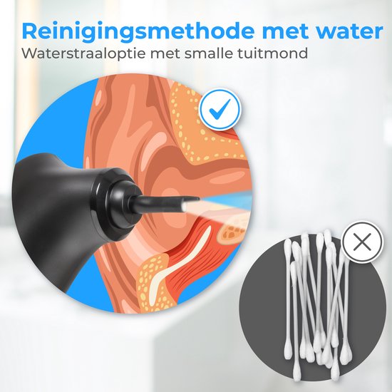 Nuvance Nettoyeur d'oreilles électrique - Extracteur de cérumen - Spray auriculaire - 9 bouchons d'oreilles - Nettoyage d'oreilles - Nettoyeur d'oreilles