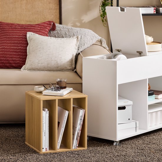 SoBuy FBT134-W Armoire à imprimante - Armoire de rangement de bureau blanche avec 4 roulettes
