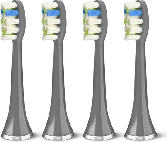 Bintoi® iSonic ProClean - Têtes de brosse à dents électrique - 4 pièces - Convient à Bintoi iSonic D700/D600 - Stock annuel - Gris