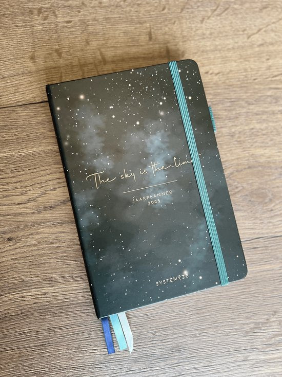 Systemyze Agenda 2025 Adultes - Planificateur - Journal - Organiseur - Feuilles d'autocollants incluses - Format A5 - Bleu gris