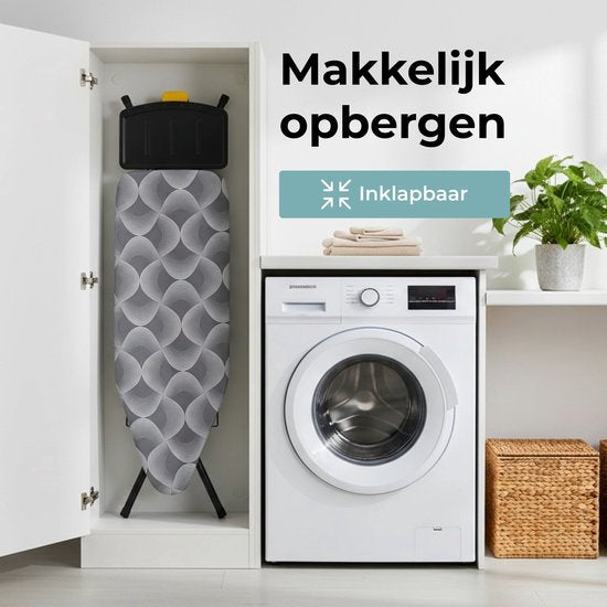 STAUS&BACH Ironiq Pro - Table à repasser pour centrale vapeur - Comprend une planche pliante et un support pliant - 76 - 96 cm réglable en hauteur - Avec support pour centrale vapeur fer à vapeur - 122 x 43,5 cm