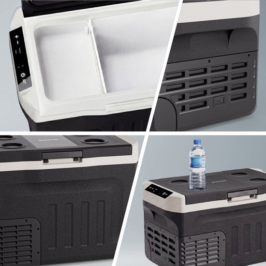 Auronic Electric Cool Box - Compresseur - 30L - 12V et 240 volts - Réfrigérateur de camping - Frigobox Car - Vert