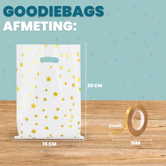 Feestio Sacs à partager 100 pièces - Sacs à bonbons - Sacs à friandises pour fêtes d'enfants - Sacs à cadeaux