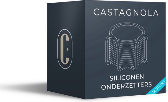 Castagnola Sous-verres en silicone - Sous-verres pour verres - Sous-verres design avec support - Set de sous-verres - Antidérapant - Lot de 12 - Beige