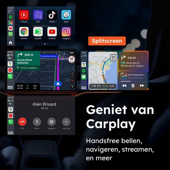 Dongle sans fil CarPlay & android - PRO mini - Apple - Android - Voiture - Bluetooth - Sans fil - Récepteur sans fil - AirPlay - Compact - incl USB-C - Skoov