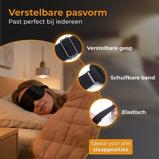 Nuvance Masque de sommeil - Soie - Masque pour les yeux - Ajustable - Design respirant - pour hommes et femmes - Masques de sommeil