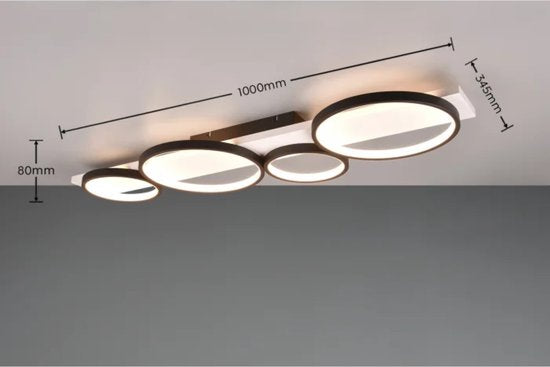 Trio Leuchten - Plafonnier Medera 4 lumières L 100 cm blanc noir
