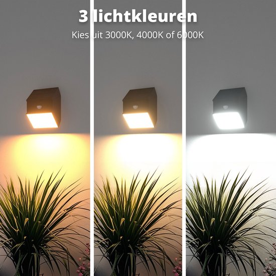 FlinQ Solar TwistCube 2-pack - Transformable en 4 formes - Applique solaire d'extérieur - Lampe solaire d'extérieur avec détecteur de mouvement - Lampe de jardin LED avec détecteur jour et nuit - Eclairage extérieur