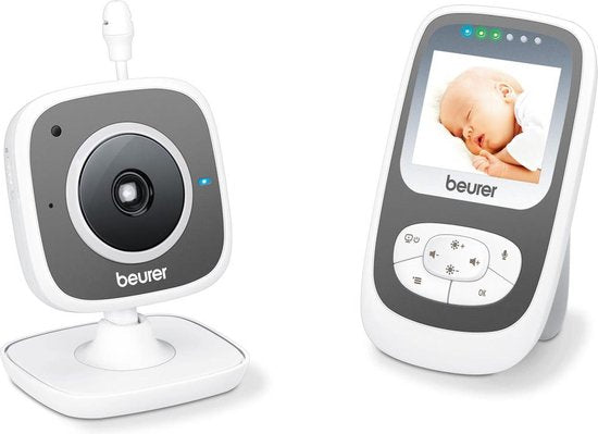 Beurer BY 110 Baby Monitor vidéo - Unité parentale/écran XL et caméra - Connexion numérique sans fil - Portée jusqu'à 300 mètres - Vision nocturne - Zoom numérique - Interphone - Chansons - Alarmes diverses - Minuterie - Eco+ - Garantie 3 ans