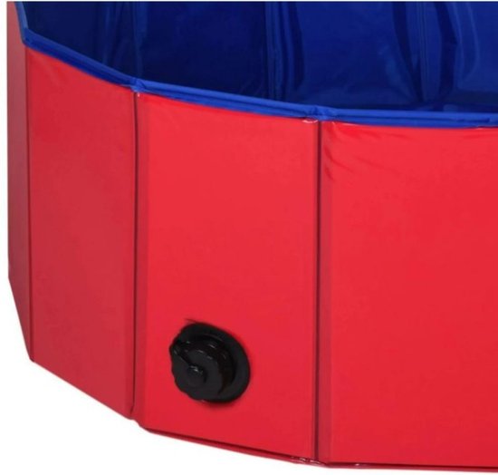 Bassin pour animaux - Ø80x30cm - Bassin pour chiens - Bassin pour animaux - Rouge/Bleu