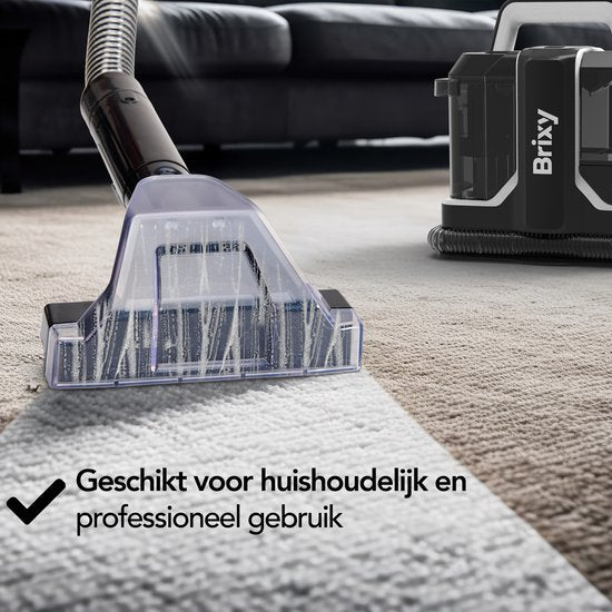 Brixy Professional Carpet Cleaner - Stain Cleaner - 2 Brushes - Powerful And Portable - Sofa Cleaner - Furniture Cleaner - Seat Cleaner - Black