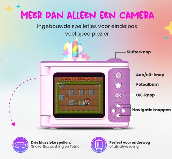 K&L Digital Kids Camera Kids 32GB - Caméra vlog pour enfants - Caméras numériques pour enfants - Appareil photo pour enfants - Appareil photo pour enfants