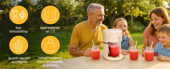 Tristar KD-7310 - Broyeur à glace Slushy maker - 30W - 1.1 Liter - Blanc crème