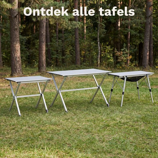 TRVLMORE Table de camping - 120x70x70cm - Légère avec structure en aluminium - Table pliante ajustable - Table de camping - Table pliante - Noir