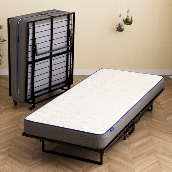 Best Life Lit pliant 90x200 - Lit d'appoint avec matelas - Lit pliant - Lit pliant 1 personne
