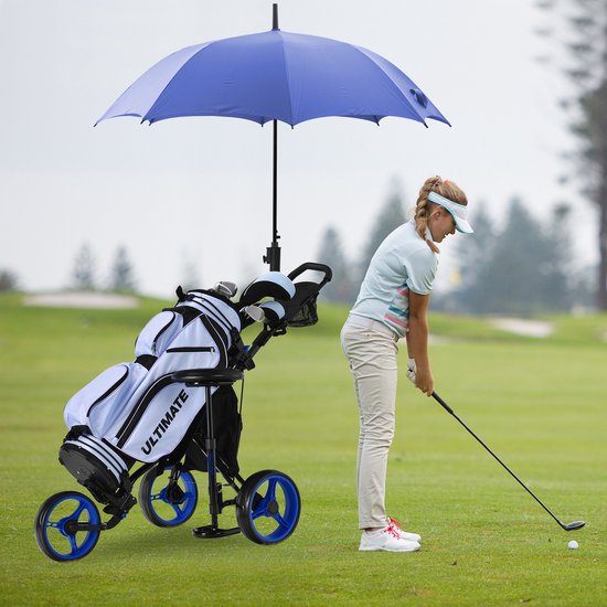 Coast Chariot de golf, chariot de golf, chariot de golf, chariot de golf, pliant, caddy de golf chariot de golf en aluminium, caddy de golf avec porte-parapluie, porte-pièce en T et sac de rangement