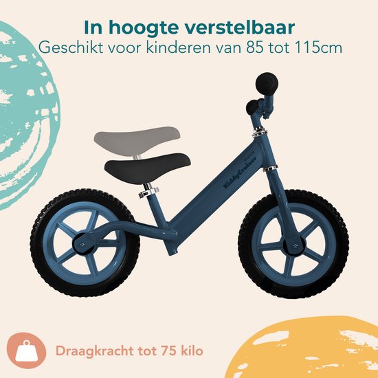 LifeGoods KiddyCruiser Balance Bike - 2 ans - Garçons et filles - Bleu marine
