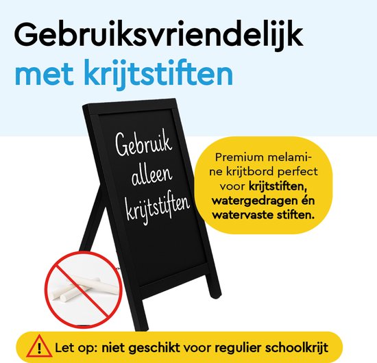 BRASQ Chalkboard Black - 55x 85 CM - Tableau noir - Enseigne publicitaire - Enseigne de trottoir - Simple face - pour l'intérieur et l'extérieur - Hospitality
