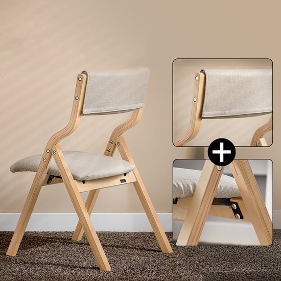 SoBuy Set of 2 Folding Chair, Office Chair with Upholstered Seat Cushion, Dining Chair, Light Grey, 49x80x54cm, FST40-HGx2 - pour la salle à manger, la cuisine, le salon ou le bureau à domicile