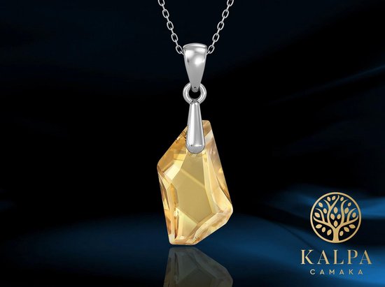 Collier pour femme avec cristal - Yolora - couleur argent et or