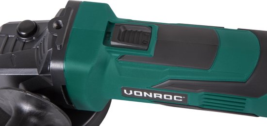 VONROC Accu Angle Grinder - VPower 20V - Ø115MM - Avec poignée latérale et sac - Sans batterie ni chargeur