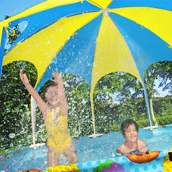 Bestway Steel Pro Kids' Pool - Parasol UV et pulvérisateur d'eau rafraîchissante - 244x51 cm